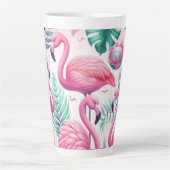 Tasse Latte Flamant rose rose Conception tropicale (Devant)