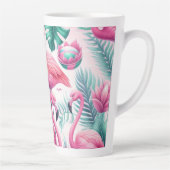 Tasse Latte Flamant rose rose Conception tropicale (Droite)