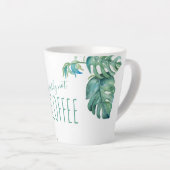 Tasse Latte Flamant rose rose tropical Aquarelle Oiseau Boug (Angle droit)