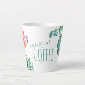 Tasse Latte Flamant rose rose tropical Aquarelle Oiseau Boug (Devant)