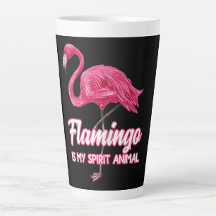 Tasse Latte Flamant rose Spirit Animal Tropical Oiseaux Fans