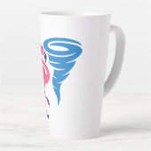 Tasse Latte Flamant rose Tornado Bold Art Graphique moderne (Angle droit)