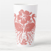 Tasse Latte Flamant Tropical (Devant)