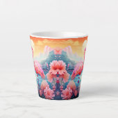 Tasse Latte Flamant Tropical avec Fleurs (Devant)