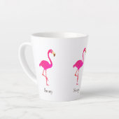 Tasse Latte Flamants mignons et calligraphie (Angle gauche)