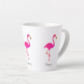 Tasse Latte Flamants mignons et calligraphie (Angle droit)