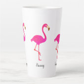 Tasse Latte Flamants mignons et calligraphie (Devant)