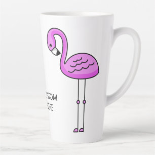 Tasse Latte Flamants roses mûrs texte personnalisé Bouteille