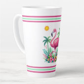 Tasse Latte Flamingo rose tropicale/Floride (Angle gauche)
