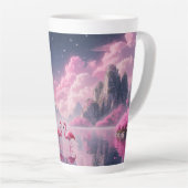 Tasse Latte Flamingos dans un monde de rêve (Angle droit)