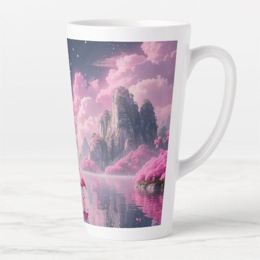 Tasse Latte Flamingos dans un monde de rêve (Droite)