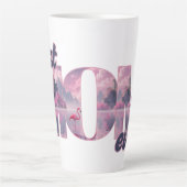 Tasse Latte Flamingos dans un monde de rêve (Devant)