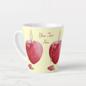 Tasse Latte flamme en forme de coeur rouge pour l'amour (Angle gauche)