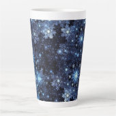 Tasse Latte Flammes de neige bleu hivernal (Devant)