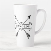 Tasse Latte Flèches croisées rustiques avec nom ID615 (Droite)
