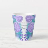 Tasse Latte Fleur Abstrait Moderne (Devant)