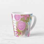 Tasse Latte Fleur Abstrait Moderne (Angle droit)