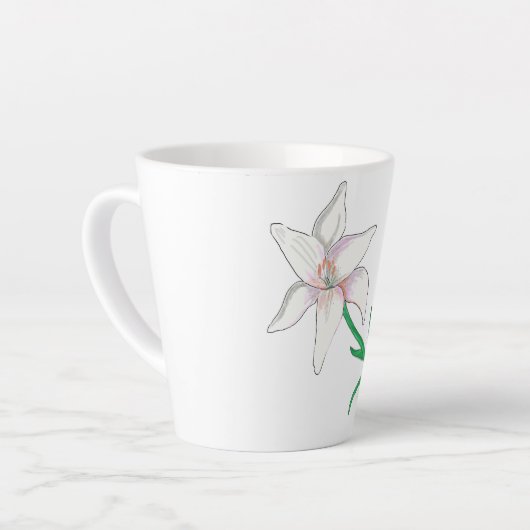 Tasse Latte Fleur blanche (Angle gauche)