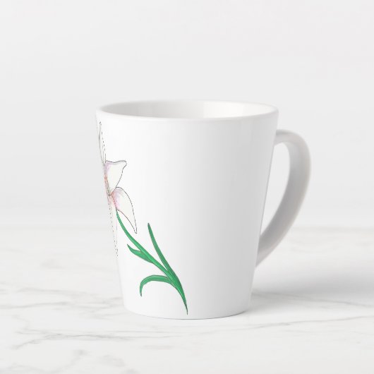 Tasse Latte Fleur blanche (Angle droit)
