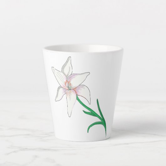 Tasse Latte Fleur blanche (Devant)