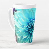 Tasse Latte Fleur bleu clair Dahlia (Angle gauche)