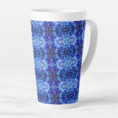 Tasse Latte Fleur bleue abstraite (Angle droit)