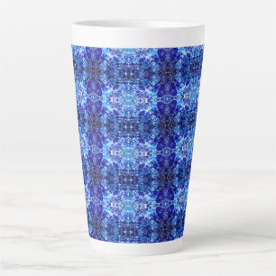 Tasse Latte Fleur bleue abstraite