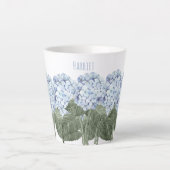 Tasse Latte Fleur bleue d'Hydrangea (Devant)