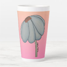 Fleur bleue sur fond rose