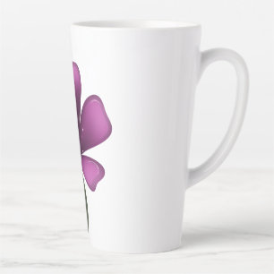 Tasse Latte Fleur Botanique Sombre Humeur Brillant Violet Élec