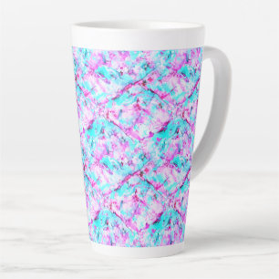 Tasse Latte Fleur brisée Un design lumineux coloré