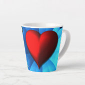 Tasse Latte Fleur coeur bleu fractal (Angle droit)