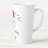 Tasse Latte Fleur d'aquarelle rouge rose 70e anniversaire Flor (Droite)