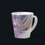 Tasse Latte Fleur d'art Abstrait, énergique et coloré<br><div class="desc">Une puissante fleur d'imaginaire multicolore,  un art fractal floral unique. Conception pour votre tasse de latte et plus encore.</div>