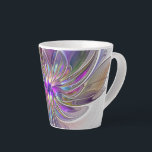 Tasse Latte Fleur d'art Abstrait, énergique et coloré<br><div class="desc">Une puissante fleur d'imaginaire multicolore,  un art fractal floral unique. Conception pour votre tasse de latte et plus encore.</div>