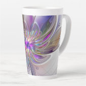 Tasse Latte Fleur d'art Abstrait, énergique et coloré (Angle droit)