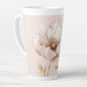 Tasse Latte Fleur de blush crème rose (Angle gauche)