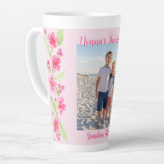 Tasse Latte Fleur de cerisier aquarelle NONNA Photo PERSONNALI
