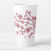 Tasse Latte Fleur de cerisier botanique chute pétales Ombré Ar (Devant)