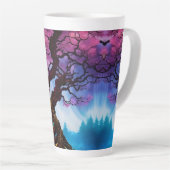 Tasse Latte Fleur de cerisiers Arbre de vie (Angle droit)