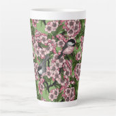 Tasse Latte Fleur de cerisiers et poulets verts (Devant)