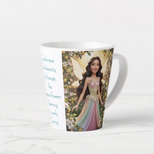 Tasse Latte Fleur de coing (Angle droit)