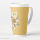 Tasse Latte Fleur de crème dorée (Angle droit)