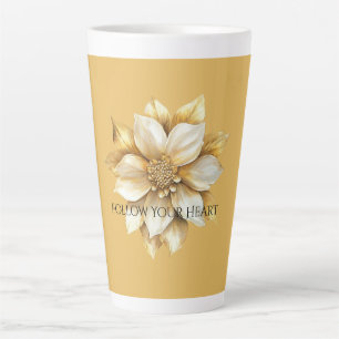Tasse Latte Fleur de crème dorée