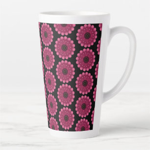 Tasse Latte Fleur de fantaisie rose lumineuse   Fleur abstrait