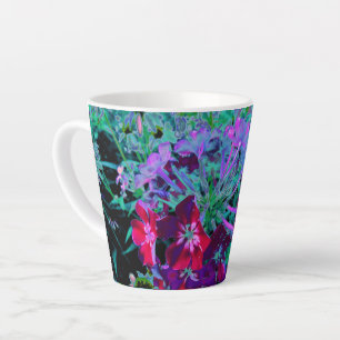 Tasse Latte Fleur de jardin rouge, violet et rose