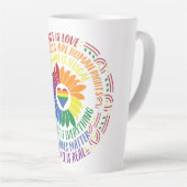 Tasse Latte Fleur de justice sociale colorée en art de mots (Angle droit)