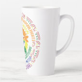 Tasse Latte Fleur de justice sociale colorée en art de mots (Droite)