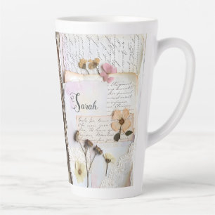 Tasse Latte Fleur de Lace Vintage Pressée Shabby Chic