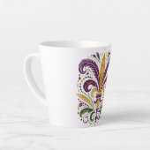 Tasse Latte Fleur de lis jaune et vert violet (Angle gauche)